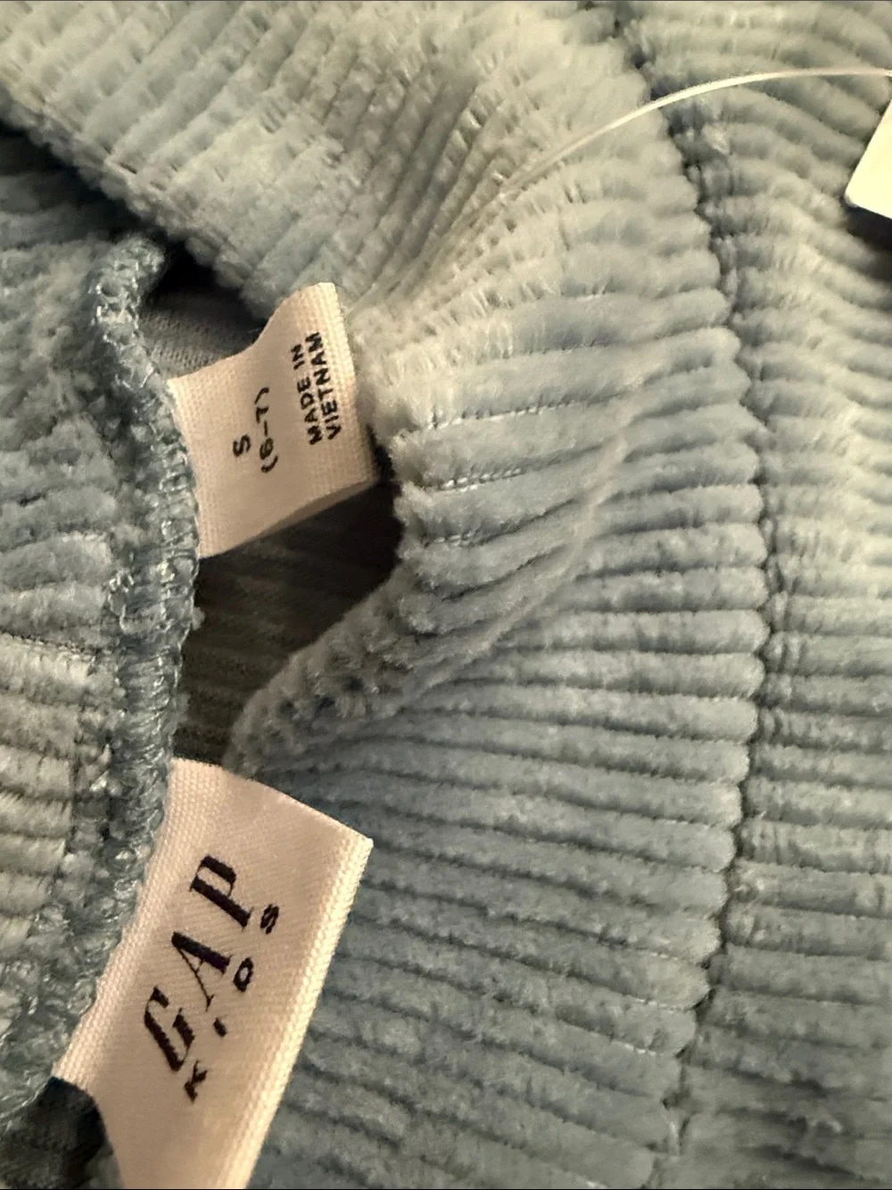 GAP Girls Dusty Blue Ribbed Puff Sleeve Mock Neck Dress Size S NWT